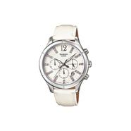 卡西歐（CASIO）SHEEN系列簡約施華洛世奇水鉆刻度手表石英機(jī)芯真皮表帶女表白色 白色表帶