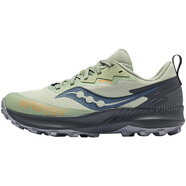 Saucony游14 GTX男情侶戶外越野跑鞋徒步鞋運(yùn)動(dòng)鞋跑山鞋 綠灰【女款】 38
