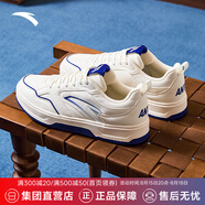 安踏（ANTA）板鞋男經(jīng)典潮流滑板鞋厚底低幫休閑鞋情侶運動(dòng)鞋平底鞋子 象牙白/天青石藍-4 42.5