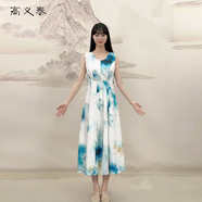 高義泰深黑絞羅喬其里襯真絲無袖輕禮服AY921 意境柔藍(lán)（Y97） S