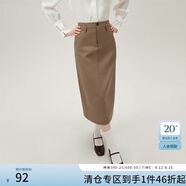 范思藍(lán)恩設(shè)計(jì)感短款小西裝外套女春裝職業(yè)面試西服套裝24FS11162 樺木棕-半裙 XS