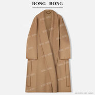 溶溶【星際流光】RONGRONG 羊毛山羊絨混紡青果領(lǐng)慵懶雙面大衣882 流光駝建議干洗 M 38/M(100-120斤)