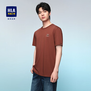 海瀾之家（HLA）短袖t恤男夏季時(shí)尚印花百搭圓領(lǐng)短T打底上衣男裝潮牌休閑體恤衫男 暗紅54 (涼感/抗菌/防螨) M 170/88A
