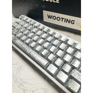 Wooting冰霜銀 60 He+全新現(xiàn)貨頂配磁玉pro滿改舞廳 現(xiàn)貨順豐銀色冰霜 銀色鏤空鋁殼