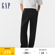 Gap男裝2025春季新款logo空氣層直筒針織長褲寬松運動衛(wèi)褲725642 黑色 L (175/84A) 亞洲尺碼