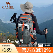 駱駝戶(hù)外登山包旅游旅行輕便大容量雙肩包騎行跑步男女包1F01O018灰色