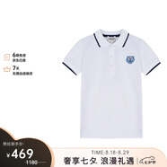 高田賢三（KENZO） 男童白色棉質(zhì)徽標刺繡短袖POLO衫 K25753 10B 5A 七夕禮物
