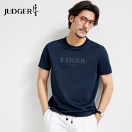 莊吉（Judger）【設(shè)計(jì)師款】莊吉男士圓領(lǐng)短袖T恤彈力半袖上衣耐磨透氣商務(wù)男裝 寶藍(lán)色 L 175/92A