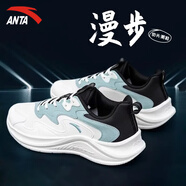 安踏（ANTA）男鞋舒適跑步鞋男2025秋季新款皮面慢跑運動鞋網(wǎng)面健走鞋子男 象牙白/黑/灰霧藍(lán) 【防潑水】 41