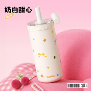 BABLOV兒童水杯玻璃內(nèi)膽保溫杯吸管杯夏日保冷杯子