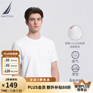 諾帝卡（NAUTICA）男裝夏季款多色全棉親膚舒適易打理休閑圓領(lǐng)短袖T恤男TE3220 白色1BW（232） 2XL