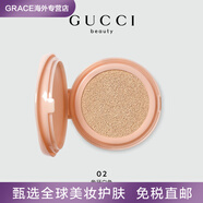 古馳（GUCCI）古馳金獅絲潤氣墊提亮保濕遮瑕滋潤粉底BB01 03送禮物 02象牙白 替換芯 14g