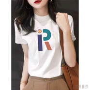 溫萊蔓莎小個(gè)子高端女t恤半高領(lǐng)短袖夏季寬松顯瘦打底衫休閑百搭純棉上衣 白色半高領(lǐng)-【R】 M 建議(90-105斤)