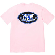 Supreme迷彩斑點(diǎn)狗圓領(lǐng)短袖T恤 男女同款 淺粉色/Light Pink L