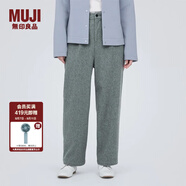 無(wú)印良品（MUJI）女式 彈力起毛 抽褶褲 休閑西褲長(zhǎng)褲子春秋款 BE1P0C3A 灰色 M (160/66A)