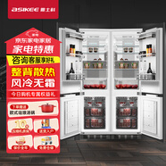 ASIKEETF-328全嵌入式冰箱隱藏式變頻風(fēng)冷無霜超薄內(nèi)嵌式冰箱鑲內(nèi)嵌式冰箱R600a制冷冰 組合對(duì)開328FAC-風(fēng)冷背部散熱