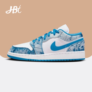 耐克（NIKE）【潮】Air Jordan aj1 Low女鞋板鞋低幫透氣休閑運動耐磨籃球鞋 DM8947-100（白藍） gs 款 38