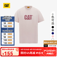 CAT卡特春新品男涼感設計反光logo印花短袖T恤輕戶(hù)外 灰粉 S