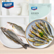 海名威 三去海鱸魚880g/2條 (配料包) +東海小黃魚500g 生鮮魚類