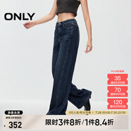 ONLY春夏休閑百搭松弛感高腰直筒牛仔褲女|124332043 J39 藍黑 L (170) 72A