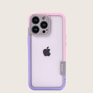 OIMG適用于蘋果16軟邊框iPhone15Promax手機(jī)殼14硅膠保護(hù)套13Apple防摔 粉+紫 鏤空 透氣散熱-硅膠軟邊手感 iPhone 14