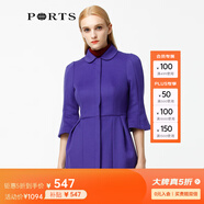 PORTS寶姿 秋季新品女裝茶杯袖大衣SC9C017NWF022 靛藍 L (8)