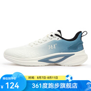 361度男鞋運動(dòng)鞋秋季季新款減震穩定減震跑步鞋 羽毛白/原力藍 44