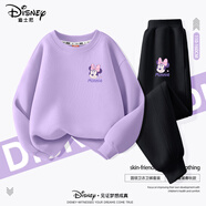 迪士尼童裝兒童秋季套裝新款寬松顯瘦男童運動秋裝上衣時尚百搭女童褲子