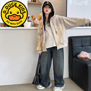 G.DUCKKIDS女大童春秋款連帽棒球服外套初中生秋季時(shí)髦洋氣女孩韓版秋裝上衣 外套 120 cm