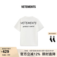 VETEMENTS大logo網(wǎng)板印花標(biāo)簽休閑短袖t恤設(shè)計(jì)款字母上衣中性款 35352021 乳白 L