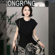 溶溶【幻墨影夜】RONGRONG 高級感顯瘦設計感扭結上衣C-M206067 黑色建議手洗 3636/ (95斤內溶溶尺碼) S