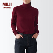 無印良品（MUJI）女式 天竺 可水洗高領(lǐng)毛衣 長(zhǎng)袖針織衫 BAG05A1A 紫紅色 L 165/88A