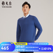 雅戈?duì)枺╕OUNGOR）羊毛衫男V領(lǐng)羊毛駝絨混紡羊毛衫手感柔軟蓬松保暖 淺藍(lán)VYTR639997IVA S (95)