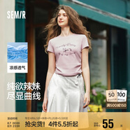 森馬（Semir）涼感T|短袖T恤女短款小狗夏2025小心機修身正肩上衣109325100020