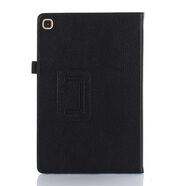 適用于三星Galaxy Tab A 10.1 2019平板電腦保護套SM-T510全包邊防摔外殼SM-T515支架兩折荔枝紋翻 黑色三星T510/T515/T513/T51811