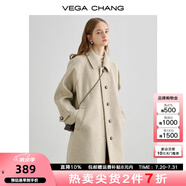VEGA CHANG毛呢大衣女2025年冬新款大衣小個(gè)子高級(jí)感赫本風(fēng)外套 燕麥色 M