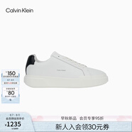 Calvin KleinJeans【七夕禮物】25秋季男士ck皮革拼接休閑板鞋小白鞋YM01344 01W-白色/黑色 40