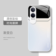 給力鼠漸變色系適用oppok12x手機(jī)殼oppo k12x保護(hù)套0pp0k12x新款金屬漆 玻璃白色漸變白（送膜） oppo k12x
