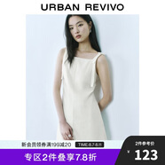 UR2025夏季新款女裝摩登氣質(zhì)通勤短款方領(lǐng)A字連衣裙UYY750075