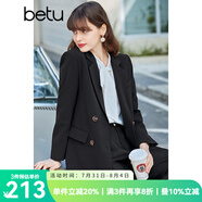 betu百圖女裝休閑小西裝女款通勤西服外套JD2101T29 黑色 S