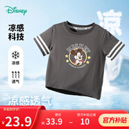 迪士尼寶寶（Disney Baby）童裝男女兒童夏季卡通短袖T恤時尚休閑透氣短袖夏季新款五月專享 ZD2ES019灰色 90