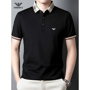 EMPORIO ARMANI EA7阿瑪尼短袖t恤男翻領(lǐng)夏季新款半袖商務(wù)休閑體恤衫上衣POLO汗衫 A-3116黑色 3XL 190 建議175-190斤穿