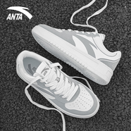 安踏（ANTA）板鞋男鞋2025夏季新款低幫耐磨經(jīng)典小白鞋潮流百搭休閑鞋運動(dòng)鞋 霧灰色【輕松板鞋】 40.5