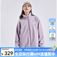 卡帕（Kappa）羊羔絨外套情侶男女立領(lǐng)寬松開衫夾克毛絨香芋紫衛(wèi)衣 霧霾紫-457 M