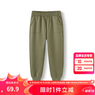 巴拉巴拉童裝兒童褲子男童女童長褲秋冬裝運動百搭休閑褲時尚衛(wèi)褲束腳褲潮 【冬】軍綠-新款上市 175
