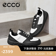 愛步（ECCO）板鞋男鞋 男士休閑鞋小白鞋拼色厚底牛皮明星同款 街頭720 520814 黑色/白色52081450669 40