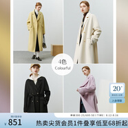 范思藍(lán)恩22FS4099西裝式雙面呢子大衣女中長款秋冬韓系羊毛呢外套 混鼠灰 M
