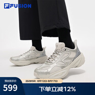 FILAFUSION斐樂(lè )潮牌【章昊同款】隕石2男鞋網(wǎng)面復古跑鞋機能運動(dòng)鞋男 白瑪瑙灰/霜凍杏仁金-WF 41