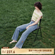 ONLY夏季涼感冰氧酷高腰顯瘦直筒褲牛仔褲女|124232025 J33 350水洗牛仔藍(lán) S (160) 64A