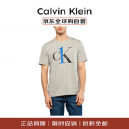 Calvin Klein CK 七夕情人節(jié)禮物潮流高級(jí)輕奢休閑男短袖t恤NM1903E 灰色M